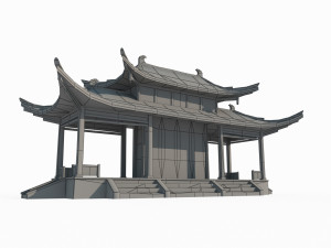 East Asian ancient architecture landscape pavilion Model 3D