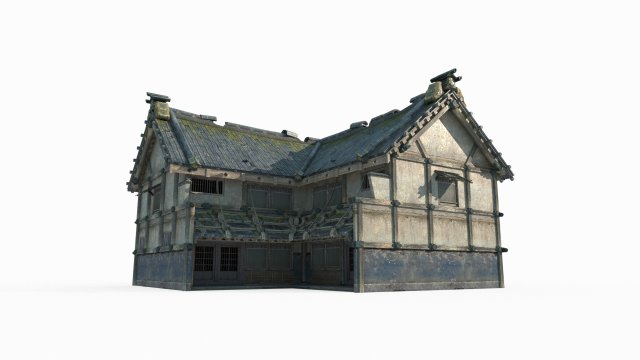 East Asian ancient building big house 3Dモデル .c4d .max .obj .3ds .fbx .stl .blend 