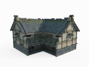 East Asian ancient building big house 3Dモデル