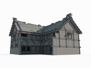 East Asian ancient building big house 3Dモデル