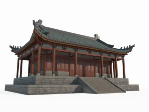 Studium der antiken Architektur Ostasiens 3D Modell