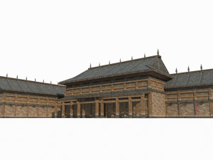 East Asian ancient building barracks 3D 模型