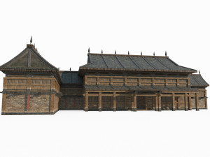 East Asian ancient building barracks 3D Model
