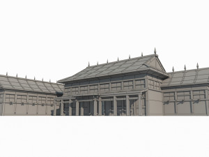 East Asian ancient building barracks 3D Model