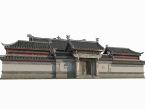 East Asian ancient architecture luxury courtyard 3D मॉडल