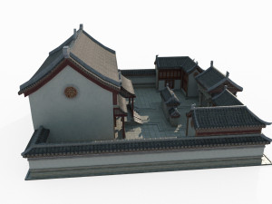 East Asian ancient architecture luxury courtyard 3D मॉडल