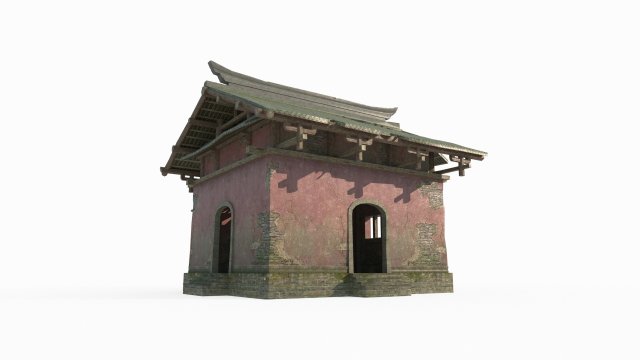 Ancient Asian temples with dilapidated architecture Modèle 3D .c4d .max .obj .3ds .fbx .stl .blend 