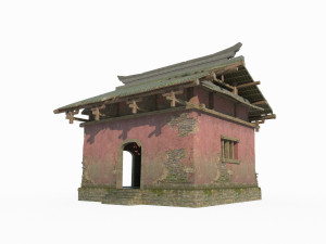Ancient Asian temples with dilapidated architecture Modèle 3D