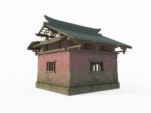 Ancient Asian temples with dilapidated architecture Modèle 3D