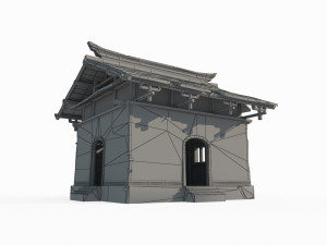Ancient Asian temples with dilapidated architecture Modèle 3D