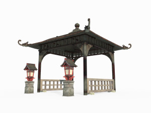 Asian ancient architectural art pavilion 3D Model