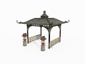 Asian ancient architectural art pavilion 3D Model