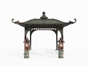 Asian ancient architectural art pavilion 3D Model