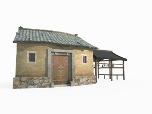 Small rural houses built in ancient Asia 3D Model