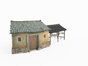 Small rural houses built in ancient Asia 3D Model