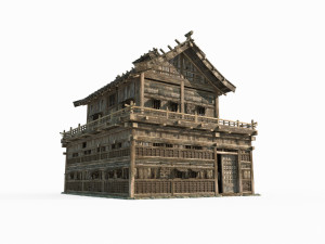 East Asian ancient architecture Tavern 3D Model