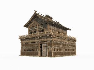 East Asian ancient architecture Tavern 3D Model