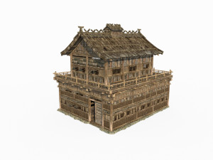 East Asian ancient architecture Tavern 3D Model