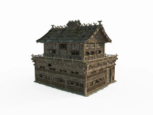 East Asian ancient architecture Tavern 3D Model