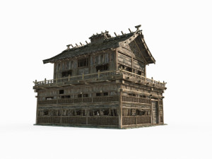 East Asian ancient architecture Tavern 3D Model
