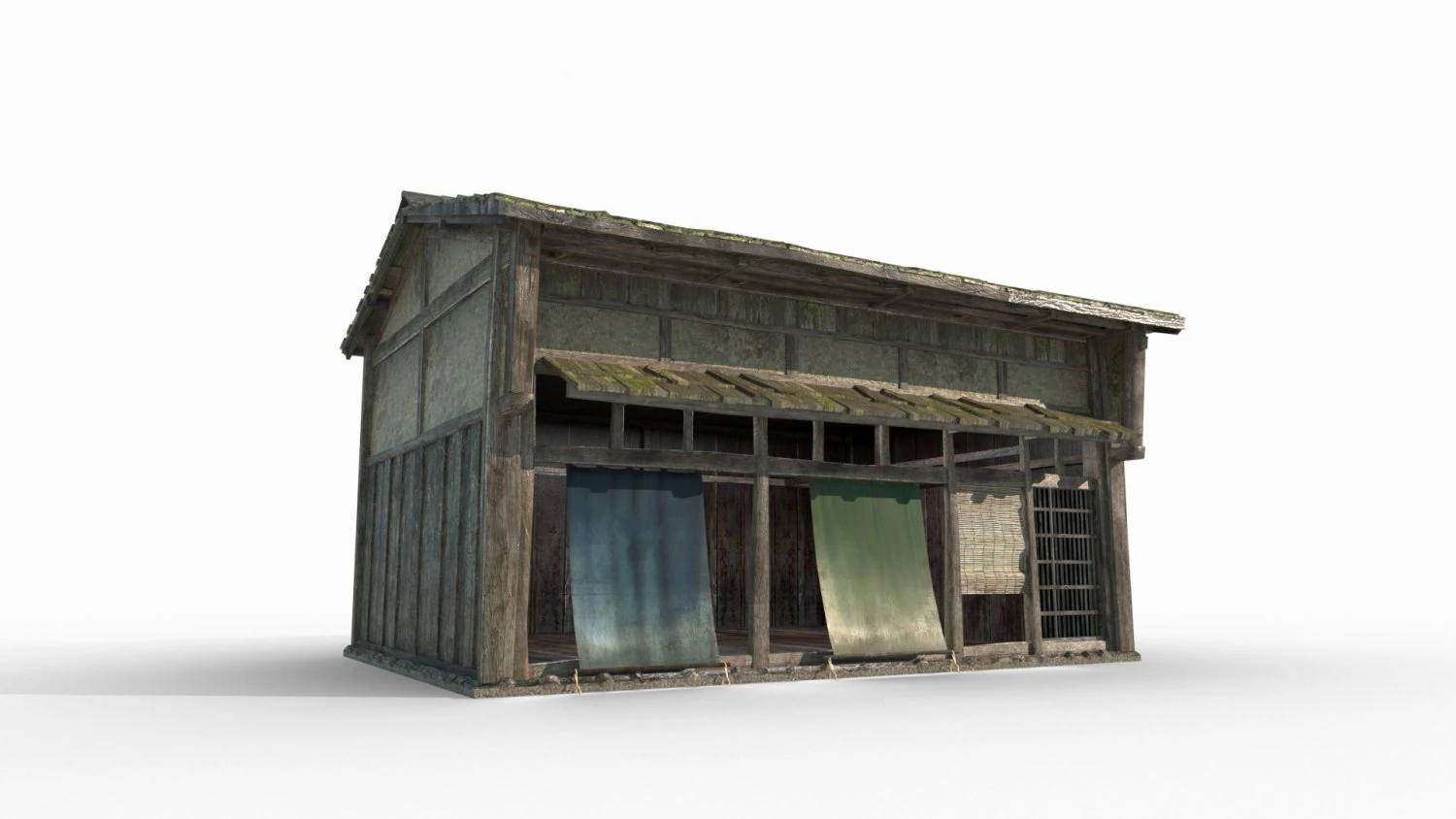 Asian Ancient Architecture Small Shop 3D Model .c4d .max .obj .3ds .fbx .stl .blend 