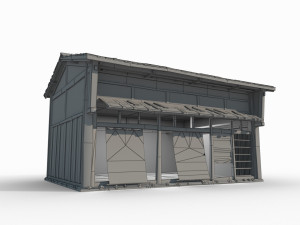 Asian Ancient Architecture Small Shop Model 3D