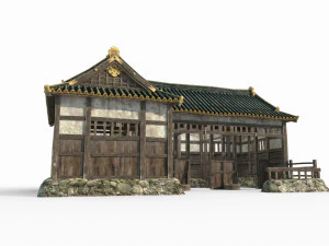East Asian ancient architecture stables 3D Model