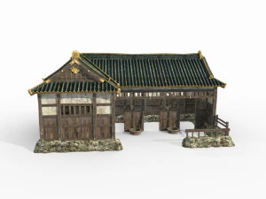 East Asian ancient architecture stables 3D Model