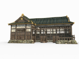 East Asian ancient architecture stables Model 3D