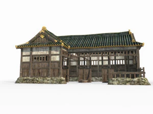 East Asian ancient architecture stables 3D Model
