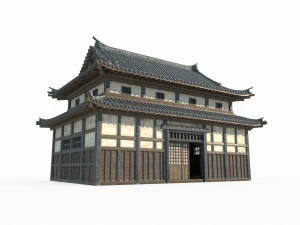 Toko Arsitektur Kuno Asia Timur Model 3D