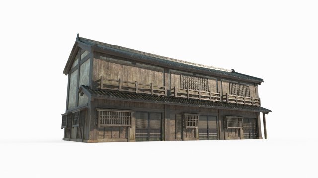 East Asian Ancient Architecture Hotel Modelo 3D .c4d .max .obj .3ds .fbx .stl .blend 