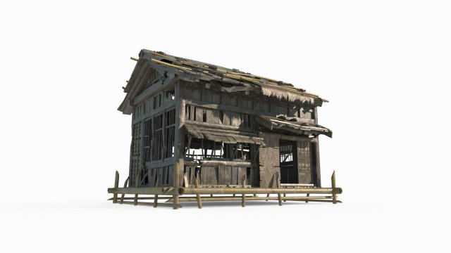 East Asian ancient architecture wooden houses 3D Model .c4d .max .obj .3ds .fbx .stl .blend 