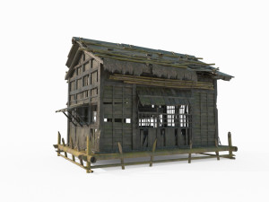East Asian ancient architecture wooden houses 3D Model