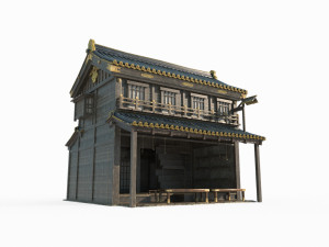 East Asian Ancient Architecture City Store 3D Model