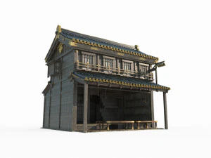 Toko Kota Arsitektur Kuno Asia Timur Model 3D