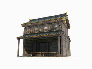 East Asian Ancient Architecture City Store Model 3D