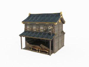East Asian Ancient Architecture City Store Model 3D
