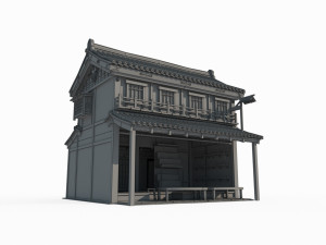 East Asian Ancient Architecture City Store Model 3D