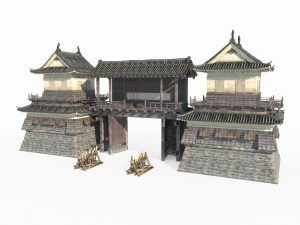 Military checkpoint of ancient architecture in East Asia 3D Model