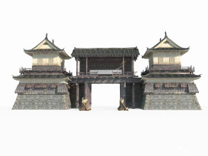 Military checkpoint of ancient architecture in East Asia 3D Model
