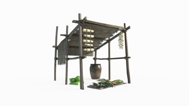 Ancient humble roadside vegetable stalls Modelo 3D .c4d .max .obj .3ds .fbx .stl .blend 