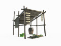 Ancient humble roadside vegetable stalls 3D Model