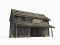 Asian ancient architecture and residential stores 3D Модель