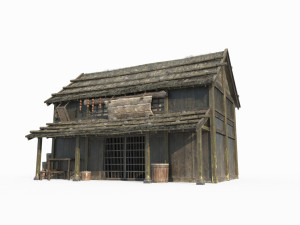 Asian ancient architecture and residential stores 3D Model