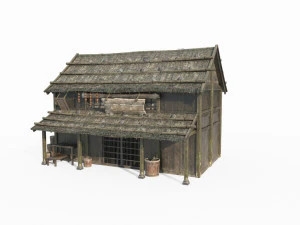Asian ancient architecture and residential stores 3D Model