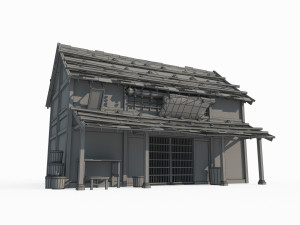 Asian ancient architecture and residential stores 3D Model