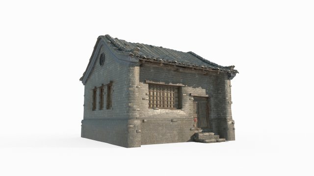 Single room houses in ancient Asian architecture 3D Model .c4d .max .obj .3ds .fbx .stl .blend 