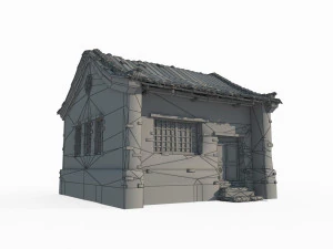 Single room houses in ancient Asian architecture 3D Model