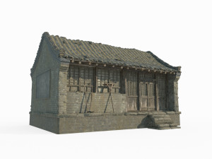 East Asian ancient architecture blue brick houses 3Dモデル